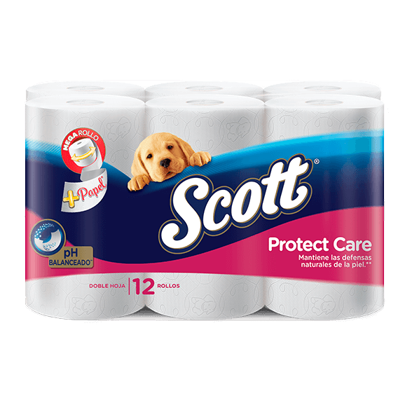 scott protect care 12 rollos pack rosado y azul